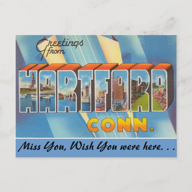 Grüße von Hartford Postkarte (Vorderseite)