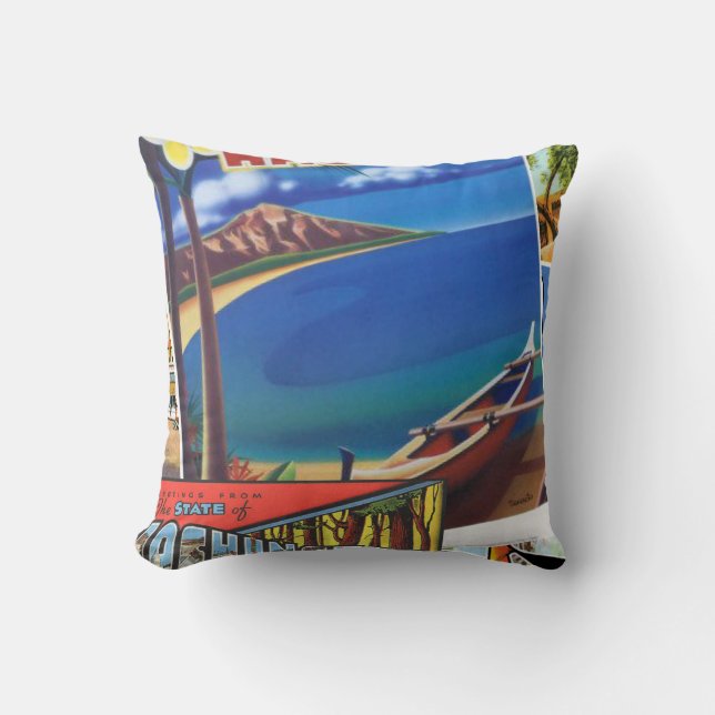 Grüße von Hawaii Kissen (Vorderseite)