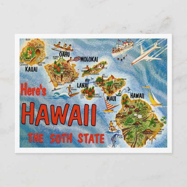 Grüße von Hawaii Postkarte (Vorderseite)