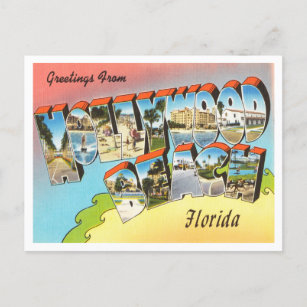 Grüße von Hollywood Beach, Florida Travel Postkarte