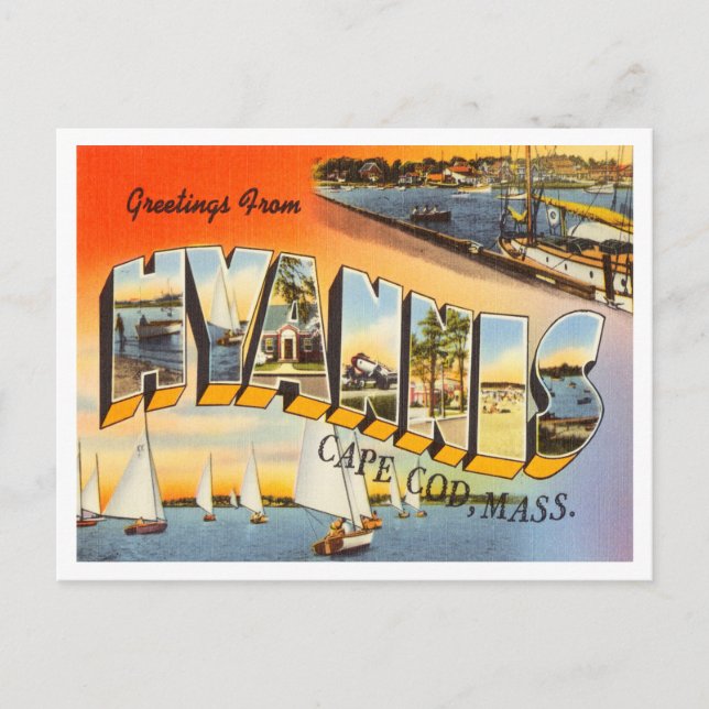 Grüße von Hyannis, Cape Cod, Massachusetts Postkarte (Vorderseite)