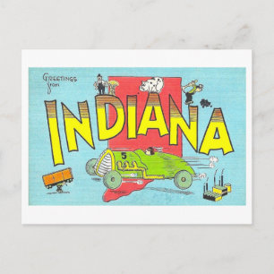 Grüße von Indiana Vintage Postkarte