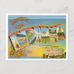 Grüße von Indiana Vintage Travel Postkarte