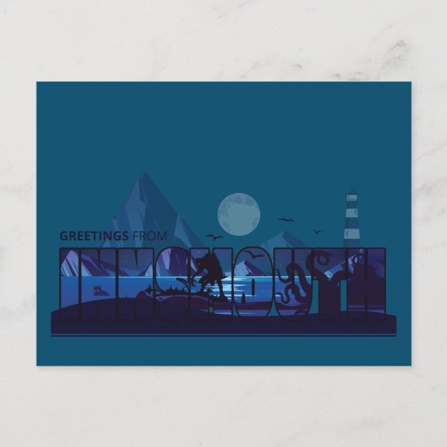 Grüße von Innsmouth Devils Reef Lovecraft Postkarte (Vorderseite)