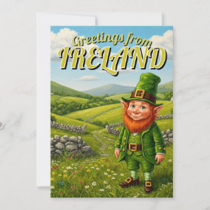 Grüße von Irland Leprechaun Feiertagskarte