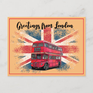 Grüße von Jack Souvenir, London Red Bus Union Feiertagspostkarte
