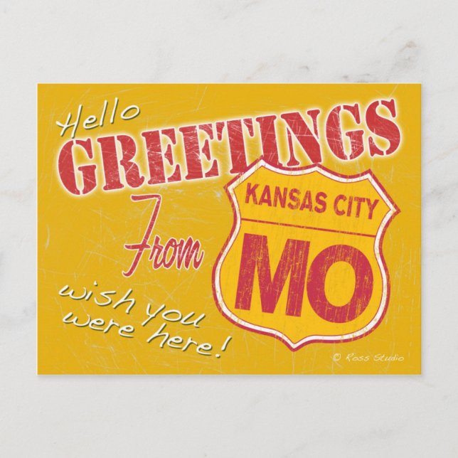 Grüße von Kansas City Missouri Postcard Postkarte (Vorderseite)