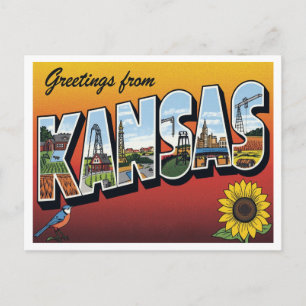 Grüße von Kansas Sunflower Postkarte