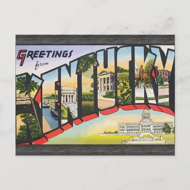 Grüße von Kentucky, Vintag Postkarte (Vorderseite)