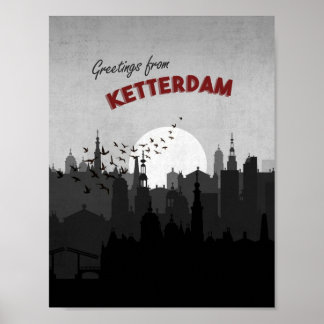 Grüße von Ketterdam Sechs Krähen Postkarte Kunst Poster