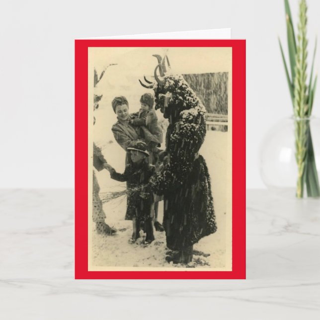 Grüße von Krampus! Feiertagskarte (Vorderseite)