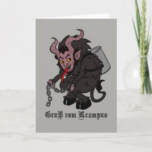 Grüße von Krampus in Braun Feiertagskarte