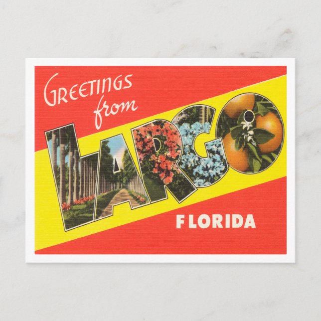 Grüße von Largo, Florida Vintage Travel Postkarte (Vorderseite)