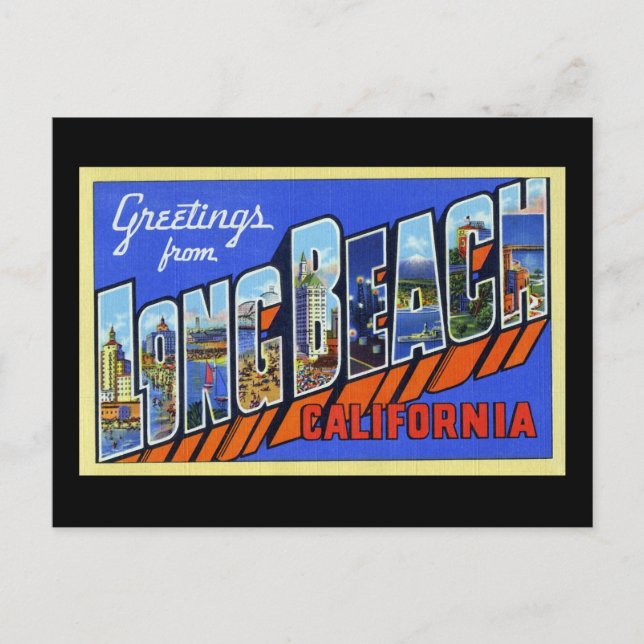 Grüße von Long Beach Kalifornien Postkarte (Vorderseite)
