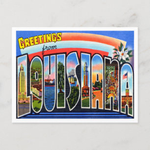 Grüße von Louisiana Vintage Travel Postkarte