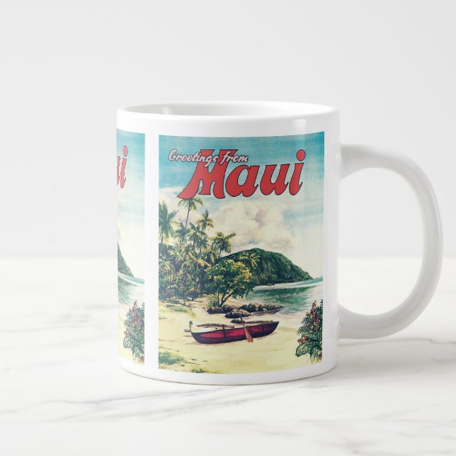 Grüße von Maui,    HawaiiJumbo-Tasse Jumbo-Tasse (Rechts)