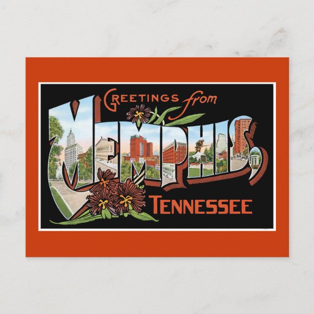 Grüße von Memphis, Tennessee Postkarte (Vorderseite)