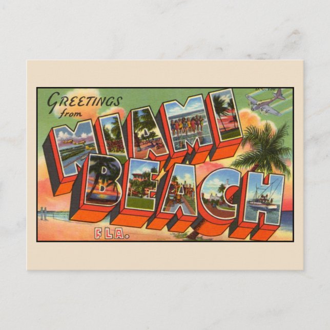Grüße von Miami Beach Florida Postcard Postkarte (Vorderseite)
