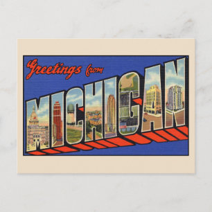 Grüße von Michigan Large Letter Postcard Postkarte
