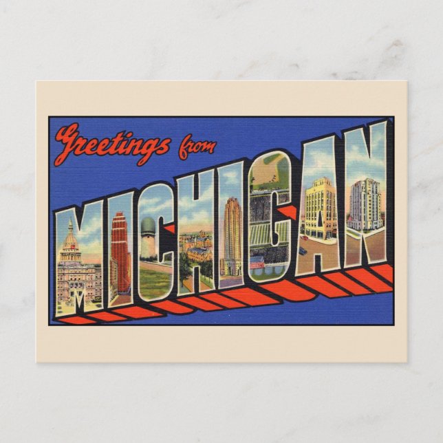 Grüße von Michigan Large Letter Postcard Postkarte (Vorderseite)