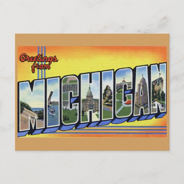 Grüße von Michigan Postkarte (Vorderseite)
