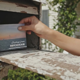 Grüße von Michigan Straße von Mackinaw Postkarte