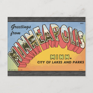 Grüße von Minneapolis Minn, Vintag Postkarte