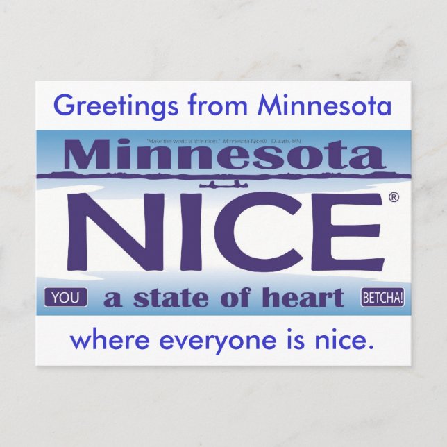 Grüße von Minnesota NIce Postkarte (Vorderseite)