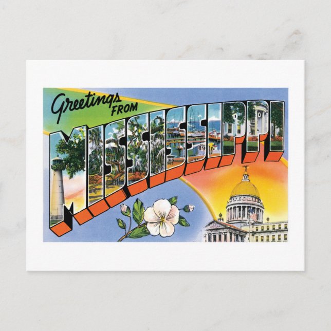 Grüße von Mississippi! Postkarte (Vorderseite)