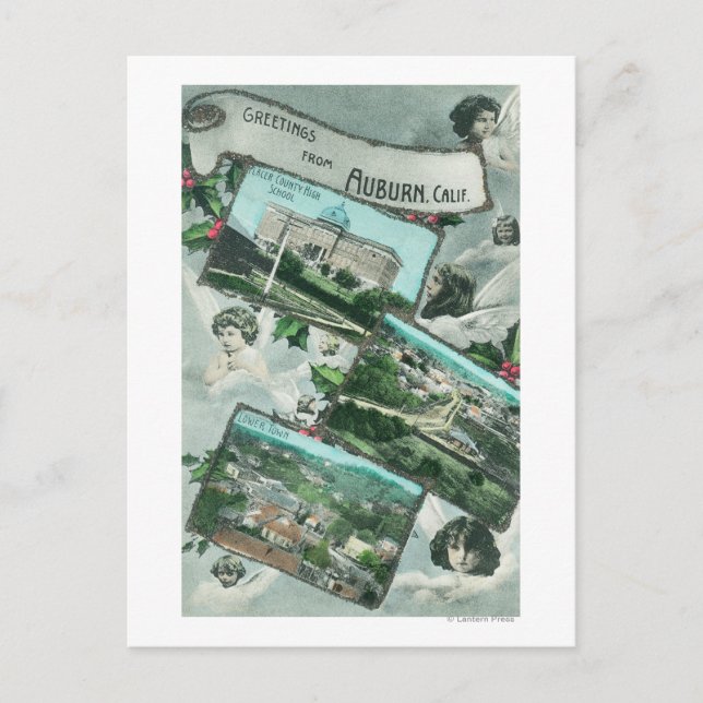 Grüße von mit Landschaftlichen AnsichtenAuburn, CA Postkarte (Vorderseite)