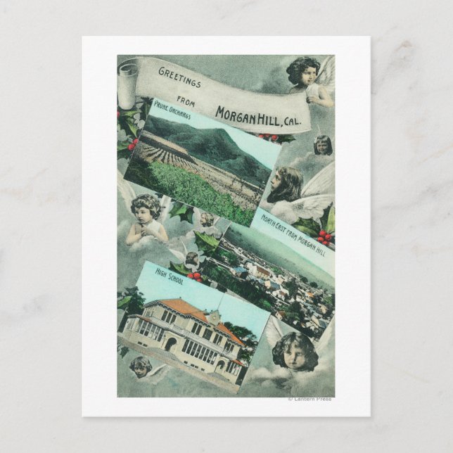 Grüße von mit Landschaftlicher Aussicht Postkarte (Vorderseite)