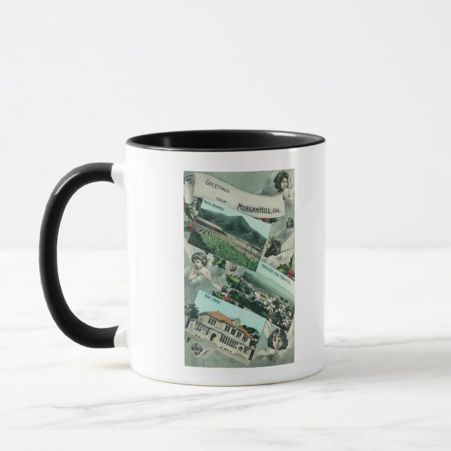 Grüße von mit Landschaftlicher Aussicht Tasse (Links)