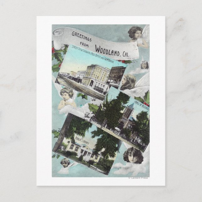 Grüße von mit Landschaftlicher AussichtWoodland, C Postkarte (Vorderseite)