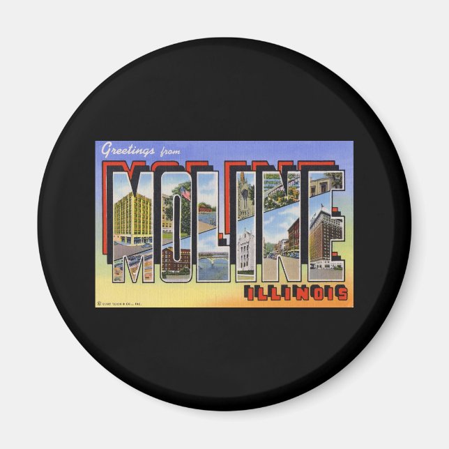 Grüße von Moline Illinois Magnet (Vorne)