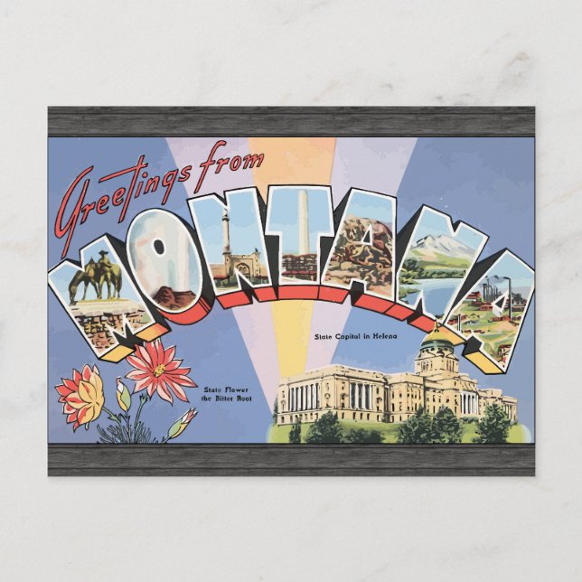 Grüße von Montana Staat Hauptstadt in Helena, VI Postkarte (Vorderseite)