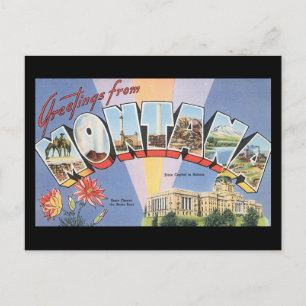 Grüße von Montana_Vintage Reiseplakat Postkarte