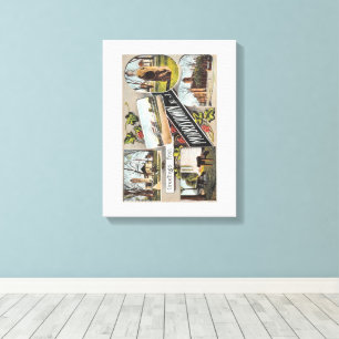 Grüße von Morristown NJ Vintage Style Leinwanddruck