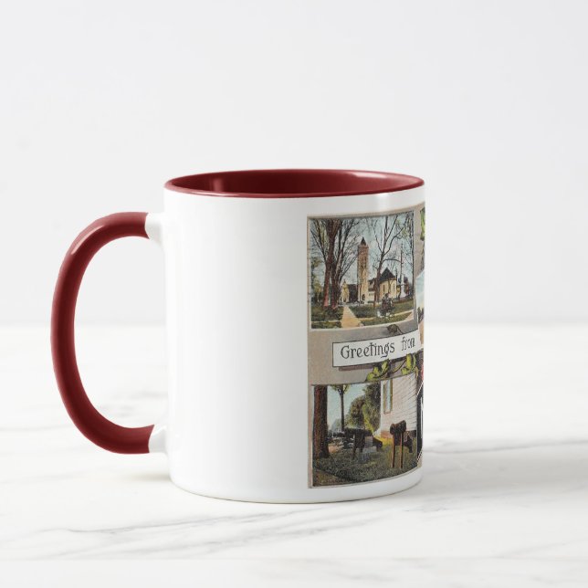 Grüße von Morristown NJ Vintage Style Tasse (Links)