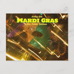 Grüße von Mradi Gras Louisiana Postcard Postkarte