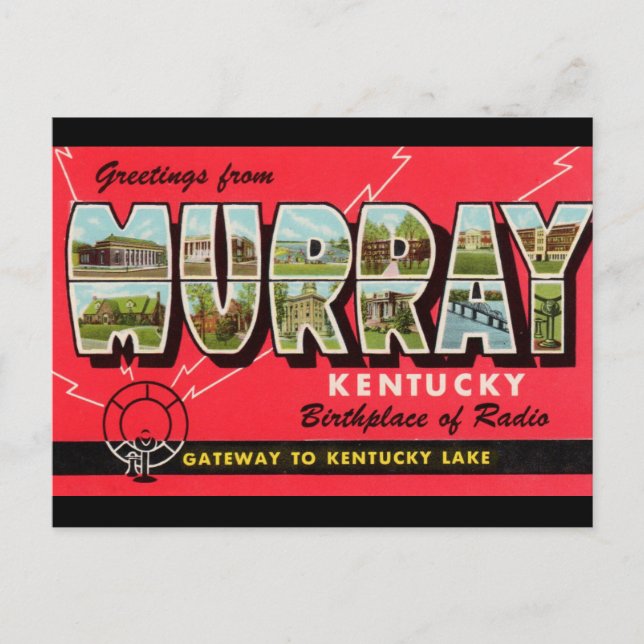 Grüße von Murray Kentucky Travel Postcard Postkarte (Vorderseite)