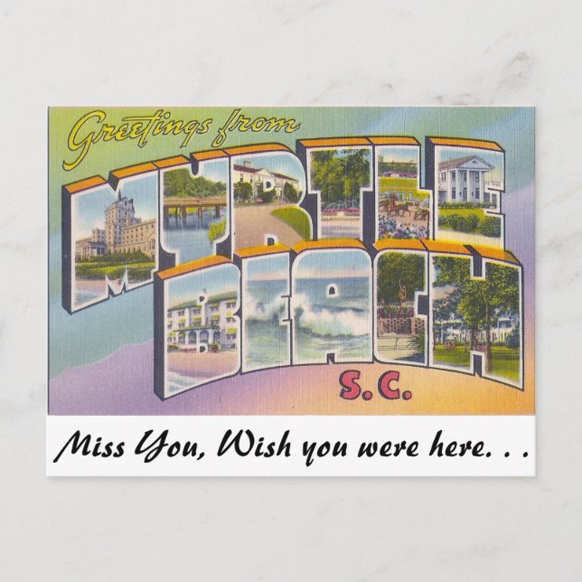 Grüße von Myrtle Beach, South Carolina Postkarte (Vorderseite)