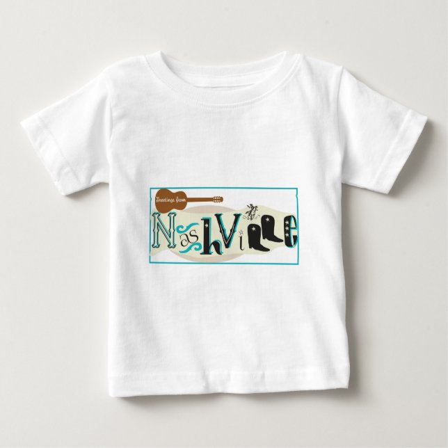 Grüße von Nashville Retro Baby T-shirt (Vorderseite)
