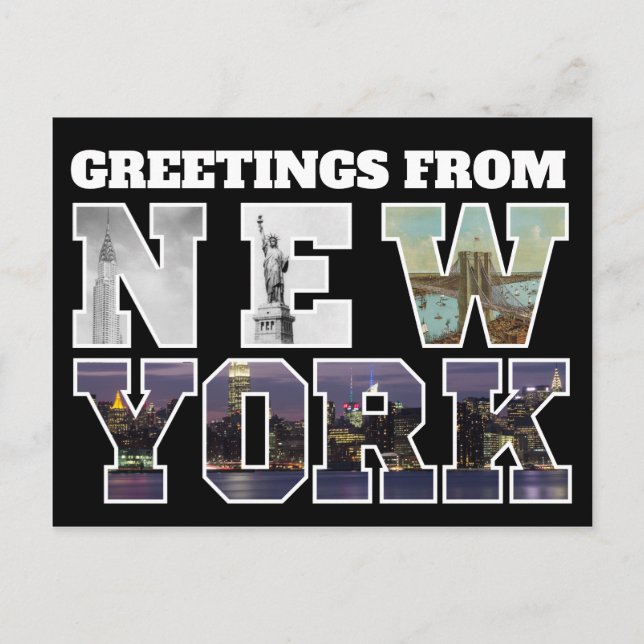 Grüße von New York Template Travel Postkarte (Vorderseite)