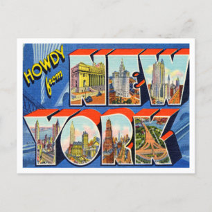 Grüße von New York Vintage Travel Postkarte