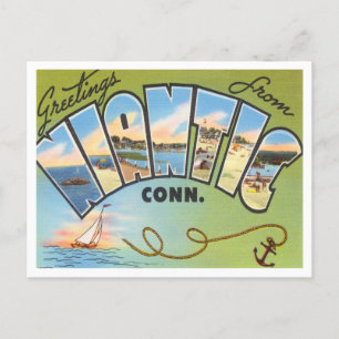 Grüße von Niantic, Conneticut Vintage Travel Postkarte