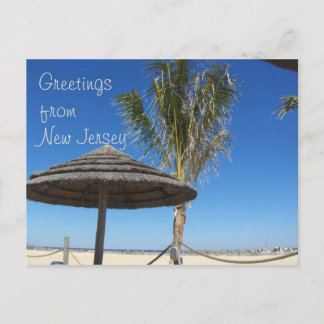 Grüße von NJ - Tiki & Palm Postcard Postkarte