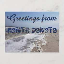 Grüße von North Dakota State Flag Hearts USA Postkarte