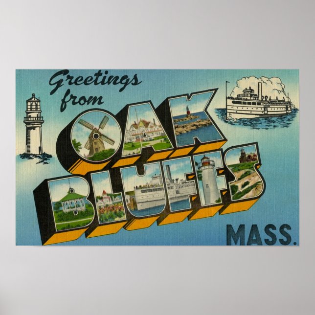 Grüße von Oak Bluffs Massachusetts Poster (Vorne)