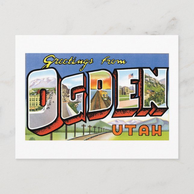 Grüße von Ogden, Utah! Postkarte (Vorderseite)