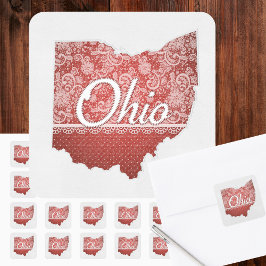 Grüße von Ohio Stitched Look Quadratischer Aufkleber